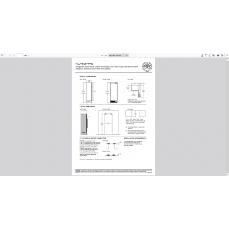 Bertazzoni RLD75 S5F PNS Εντοιχιζόμενο Ψυγείο Συντήρησης NoFrost Υ212,3xΠ75,6xΒ59,2εκ. 